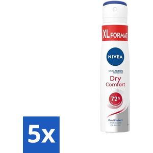 Nivea - Deospray - Dry Comfort - Actieve Bescherming Van De Huid - 250 ml - Bulkverpakking - 5 stuks
