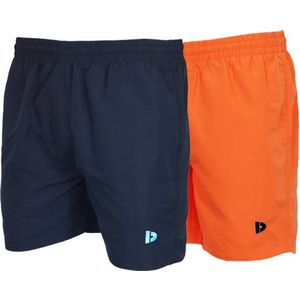 2-Pack Donnay Sport/Zwemshort Toon - Sportbroek - Heren - Navy/Apricot orange (615) - maat M