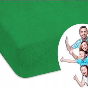 Fijne Frotte Hoeslaken met Elastiek - Donkergroen - 100x200 cm