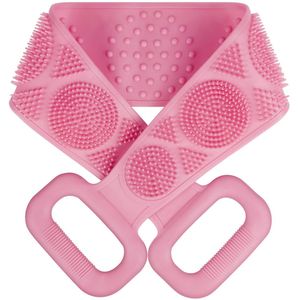 URAQT Rugborstel Lichaamsborstel, 70 cm Lengte Rug Scrubber Massageborstel Siliconen, Scrubber Siliconen Borstel voor Lichaams- en Rugexfoliatie Bad, Douche Washulpmiddel voor het Verwijderen van Dode Huid (Roze)