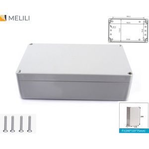 Kabeldoos waterdicht IP66-200*120*75mm - 2 stuks Lasdoos - Installatiekast - Elektronische Behuizing Doos Aansluitdoos- Hoogwaardig ABS-materiaal-Aansluitdoos opbouw-kabeldoos Buitenbehuizing-projectbehuizing