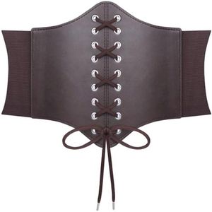 Dames Korset Taille Riem met Veterdesign - Brede Elastische Tailleband