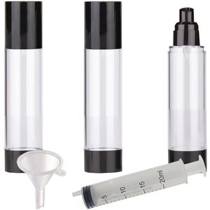 Transparante vacuüm pompflessen - 3 stuks - 100ml - zwart