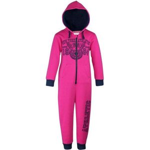 Joggingstof onesie roze - maat 92/98 - meisjes onesies huispak