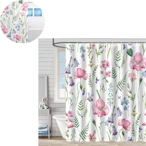 Waterdichte Douchegordijnen 200 x 160 cm Waterdicht, Wasbaar Anti Mould 100% Polyester Antischimmel Douchegordijn Duurzaam en Wasbaar, met Haken Voor