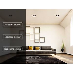 2x Zwarte LED Trimless Inbouwspot - 6W - 3000K Warm Wit - Kantelbaar & Draaibaar - ⌀90 mm Zaagmaat: 93 mm - Aluminium - Energiezuinig