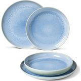 Villeroy & Boch Bordenset Crafted - Blueberry turquoise - 4-Delig