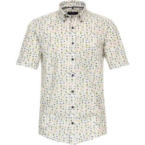 CASA MODA - Sport Casual Fit Overhemd - Blauw Dessin - Korte Mouw - Strijkvriendelijk