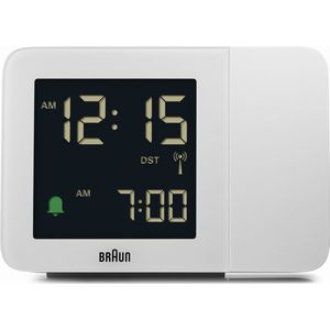 Braun - BC15W-DCF - Digitale Radio Gecoördineerde Projectie Alarmklok - Wit - LCD Display