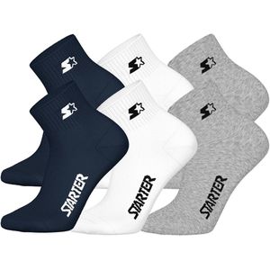 STARTER Quarter Socks - 6-pack - Navy/Wit/Grijs - Maat 43/46