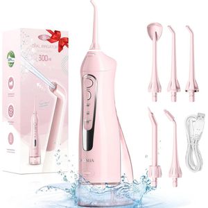 Draadloze Monddouche met 300 ml Waterreservoir - Oplaadbare tandenreiniger voor Reisgebruik