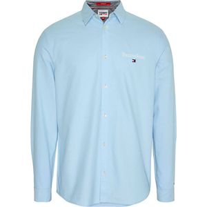 Tommy Jeans Serif Linear Oxford Overhemd Met Lange Mouwen Blauw S Man