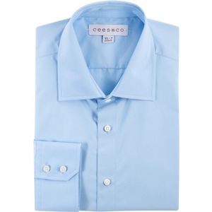 CEESNCO | Lichtblauw Overhemd Regular fit Maat M | Duurzaam Premium Kwaliteit die je voelt en ziet | 100% Biologische Katoen 140g/m² | Parelmoeren knopen | Zakelijke Casual Luxe Heren Overhemd | Puur Vakmanschap uit Portugal