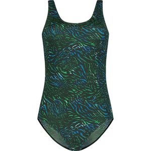 ten Cate dames badpak soft cup zebra print groen - 46