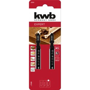 KWB decoupeerzaagbladen voor houtbewerking, HCS, down cut, T-schacht, fijn