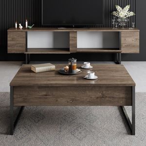 Emob- TV Meubel Modern TV-meubel | Woody Fashion | Melamine coating | Walnoot - 190cm - Bruin