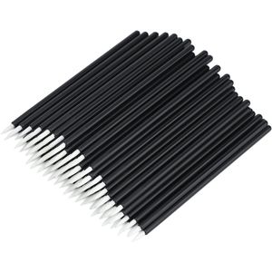 Allecto Plus - 100 wegwerp-eyelinerborstels voor het aanbrengen van oogschaduw - set van zwarte wimperlijm toverstokken