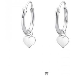Zilveren oorbellen | Zilveren oorringen met hanger | Zilveren oorringen, hartje