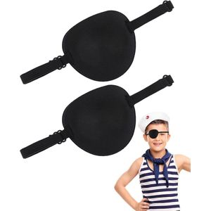 Allecto Premium - Blinddoek verstelbaar voor volwassenen en kinderen - 2 stuks - medische bandage - linker- of rechteroog - amblyopie en piraten cosplay