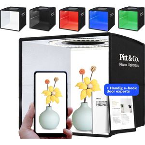 Fotostudio met led verlichting - Opvouwbaar - 40cm x 40cm - Lightbox - Achtergrond Fotografie - softbox - Productfotografie - Fotobox - Zwart