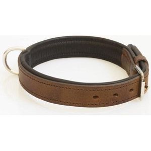 Hondenhalsband nikkelen fournituren extra breed zwart 40 cm