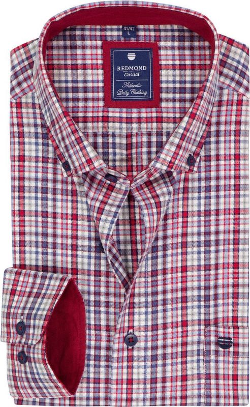 Redmond - Comfort Fit Overhemd - Blauw - Multicolor Geruit - Strijkvriendelijk