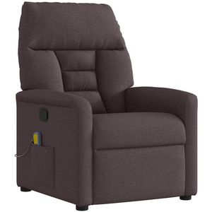 vidaXL - Massagestoel - Donkerbruin - Stof - Verstelbaar met Massagefunctie