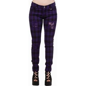 Banned - MOVE ON UP Skinny fit broek - XXS - Paars/Zwart