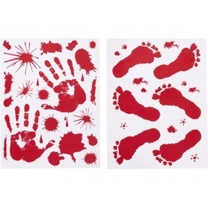 Smiffys - Bloody Sticker Set - Vloer en raamstickers - Rood
