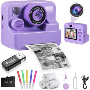 Children's Instant Camera 2.4 Inch 1080p HD Digital Camera for Kids with 32GB Card