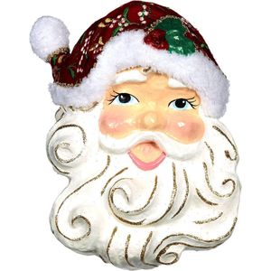 Happy Santa - Vrolijk Kerstman Gezicht - muurdecoratie masker 33 cm