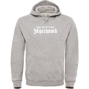 Jägerbomb wintersport hoodie grijs S - soBAD. | Foute apres ski outfit | kleding | verkleedkleren | wintersporttruien | wintersport dames en heren