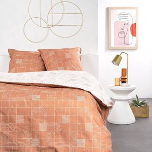 Beddengoed voor tweepersoonsbed met zonnige print SUNSHINE HAZEL - Oranje - 240x220 cm