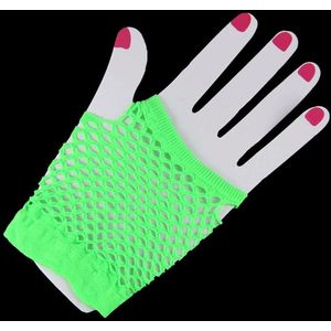 Korte neon net handschoenen Groen
