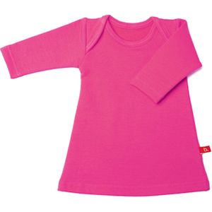 Jurkje lange mouw bio sweatstof fuchsia 50-56