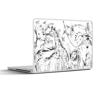 Laptop sticker - 15.6 inch - Waterverf - Dieren - Planten - Pastel - Jongens - Meisjes - Kinderen - Kind - 36x27,5cm - Laptopstickers - Laptop skin - Cover