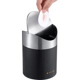 Navaris - Prullenbakje - Zwart - Ø 12,2 cm - Voor in de Badkamer of Toilet