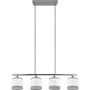 LED Hanglamp - Torna Vamos - E14 Fitting - 4-lichts - Rechthoek - Chroom - Metaal