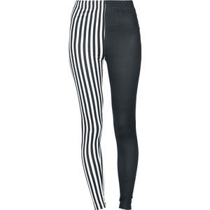 R.E.D. Rock-Engineered Design Zwart/witte legging in streeplook - Dames - L