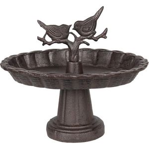 Vogelbad 24*19*22 cm Bruin Ijzer Rond Vogels Vogeldrinkbak Vogeldrinkschaal Waterbak Vogels