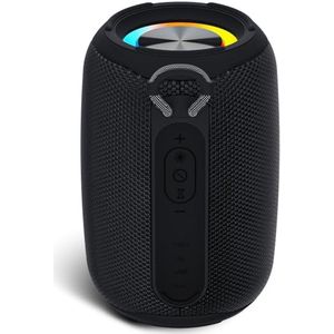 Mini Bluetooth Speaker - Waterdichte RGB Lichtshow Speaker - Compatibel met PC, Laptop en Smartphone - Draagbare Buitenspeaker - Feest- en Gaming Speaker - Voor Jongeren en Buitengebruik - RGB Speaker - Zwart - 1 Stuk