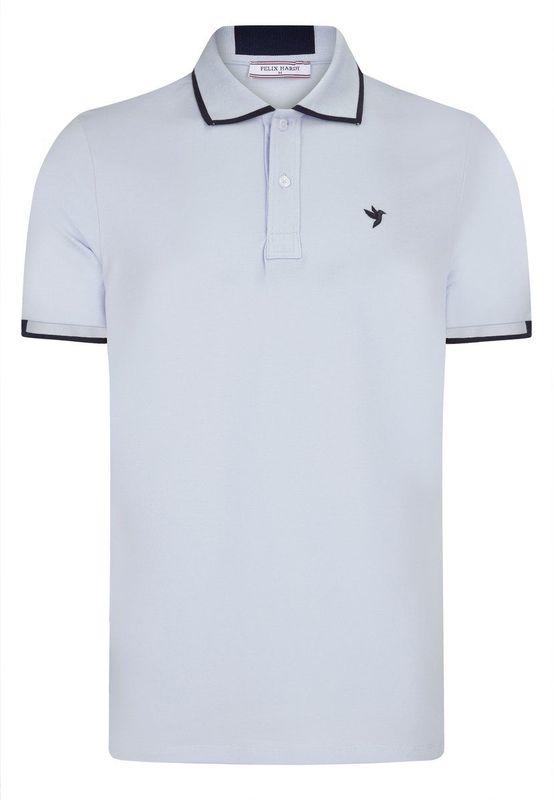 Felix Hardy Polo Shirt Korte Mouw Katoenen Pique Heren Babyblauw - 2Xl