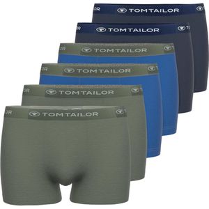 TOM TAILOR Buffer - 6-pack heren Boxer - blauw/groen - Maat M