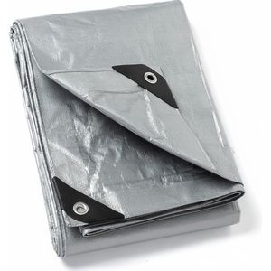 Unyqoos® Waterdicht zilverkleurig afdekzeil van 3x3 meter met roestvrije ogen