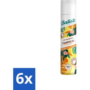 Batiste - Tropical - Droogshampoo - Tropische Geur - Verfrist en Stylet - 200ml - Voordeelverpakking - 6 stuks
