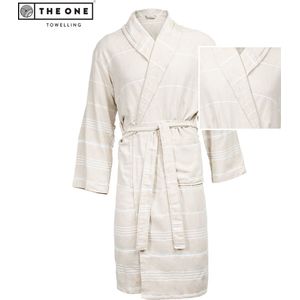 The One Towelling Hamam Badjas - Kamerjas - 100% katoen - XXL/XXXL - Beige/Wit
