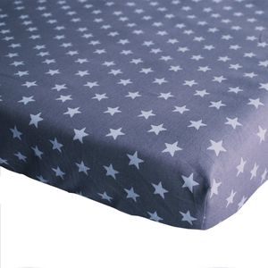 BINK Bedding Hoeslaken Stars Grijs 1 persoonsbed 90 x 200 cm