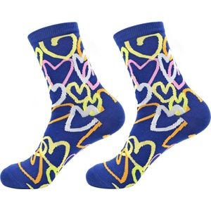 Robin Ruth - Hartjes - Blauw - Dames sok - Maat 36-42