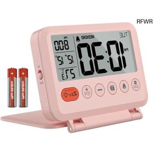 RFWR® Digitale Reiswekker met Achtergrondverlichting, Snooze en Weekendmodus