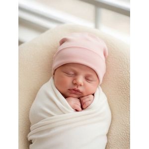 Wollen baby muts - Merinowol - Misty Rose 68